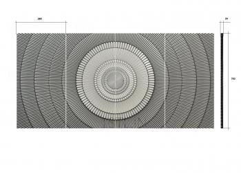 Geometrical panel (PGM_0114) 3D model for CNC machine